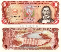 бона 5 песо Доминиканская республика 1988 год