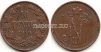 русская Финляндия 10 пенни 1910 год