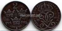 монета Швеция 2 оре 1942-1950 годы