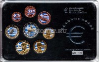 ЕВРО набор из 8-ми монет Греция в пластиковой упаковке, цветной