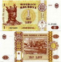 бона Молдова 1 лей 1994-2010 год