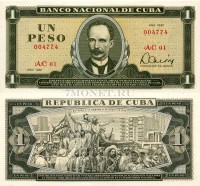 бона Куба 1 песо 1981 год Хосе Марти и Фидель Кастро