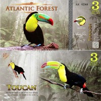 бона Атлантический лес (Южной Америки) 3 доллара тукан 2015 год