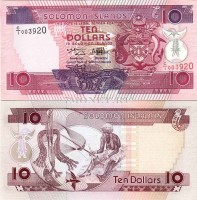 бона Соломоновы острова 10 долларов 1996 год