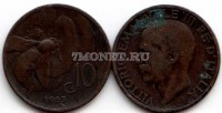 монета Италия 10 чентезимо 1924-1935 годы, пчела на цветке