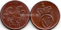 монета Норвегия 2 эре 1972 год Шотландская куропатка