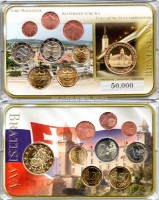Словакия ЕВРО набор из 8-ми монет  и жетона в пластиковой упаковке