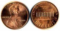 монета США 1 цент разные года