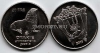монета Остров Кергелен 20 франков 2011 год Морской котик