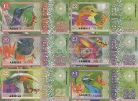Индийский океан набор из 6-ти банкнот 19-24 долларов 2018 год Птицы и бабочки