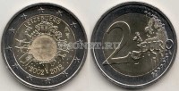 монета Люксембург 2 евро 2012 год  10-летие наличному обращению евро
