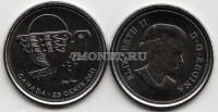 монета Канада 25 центов 2011 год птица