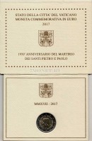 монета Ватикан 2 евро 2017 год 1950-летие мученической смерти святых Петра и Павла, в буклете