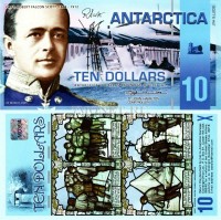 бона Антарктика 10 долларов 2009 год март хижина Скотта пластик