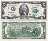 бона США 2 доллара 2013 год Литера L