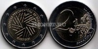 монета Латвия 2 евро  2015 год председательство в совете ЕС