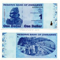 бона Зимбабве 1 доллар 2009 год