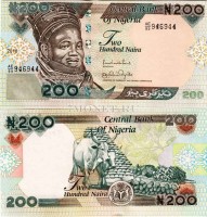 бона Нигерия 200 найра 2001-12 год