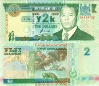 бона Фиджи 2 доллара 2000 год миллениум
