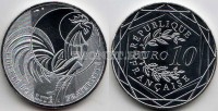 монета Франция 10 евро 2016 год Галльский петух, UNC