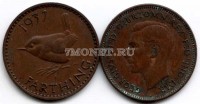 монета Великобритания 1 фартинг 1937 год Георг VI