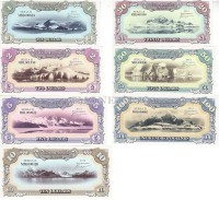Земля Мэри Бэрд набор из 7-ми банкнот 2014 год Великие путешественники