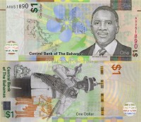 бона Багамы 1 доллар 2017 год