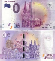 0 евро 2017 год сувенирная банкнота. Кельнский собор