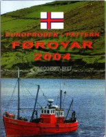 ЕВРО пробный набор из 8-ми монет Фарерские острова 2004 год, в буклете