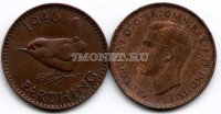 монета Великобритания 1 фартинг 1946 год Георг VI