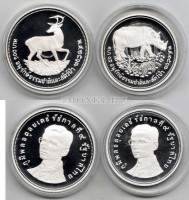 монеты Таиланд 100 бат 1974 год олень и 50 бат 1974 год суматранский носорог PROOF