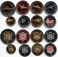 Автономная Республика Крым набор из 8-ми монетовидных жетонов 2014 года "Военная техника"