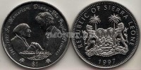 монета Сьерра-Леоне 1 доллар 1997 год В память о Диане - принцессе людей. Диана и Мать Тереза