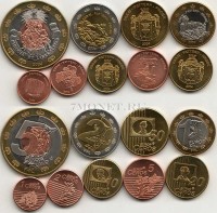 Лихтенштейн ЕВРО пробный набор из 9-ми монет 2004 год, в банковской коробке