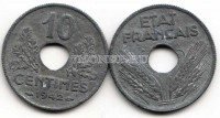 монета Франция 10 сантимов 1942 год для правительства Виши