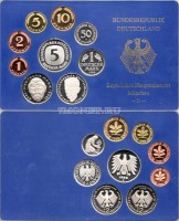Германия годовой набор из 9-ти монет 1988D год PROOF
