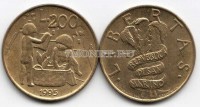 монета Сан Марино 200 лир 1995 год Двое играющих детей