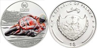монета Палау 1 доллар 2009 год Чемпионат мира по Супербайку 2008, Дукати. Трой Бэйлисс