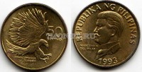 монета Филиппины 50 cентаво 1993 год Филиппинский орёл