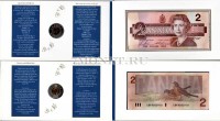 Канада набор из монеты 2 доллара и банкноты 2 доллара 1996 год в буклете