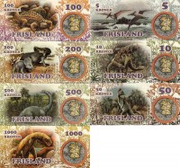 Фрисланд набор из 7-ми банкнот 2016 год Динозавры