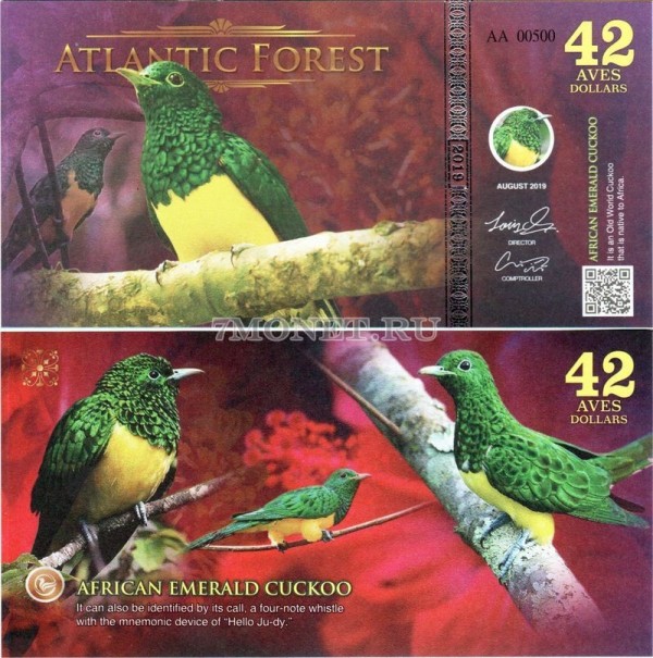 бона Атлантический лес 42 доллара 2019 год Африканская Бронзовая Кукушка 