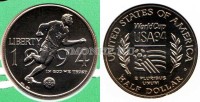 монета США 1/2 доллара 1994 год Чемпионат мира по футболу, в буклете