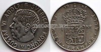 монета Швеция 1 крона 1963 год Густав VI