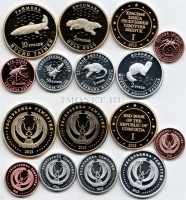 республика Удмуртия набор из 8-ми монетовидных жетонов 2013 года серии "Красная книга Удмуртии" животные