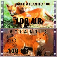 набор сувенирных банкнот Атлантика 10-1000 ур 2016 год серия ЛИСЫ