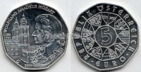 монета Австрия 5 евро 2006 год 250 лет со дня рождения Вольфганга Амадея Моцарта