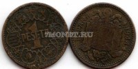 монета Испания 1 песета 1944 год