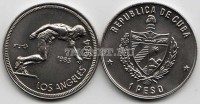 монета Куба 1 песо 1983 год олимпиада 1984 -  бегун