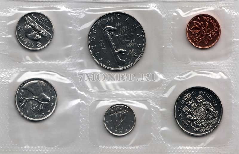 Канада годовой набор из 6-ти монет 1978 год в банковской запайке